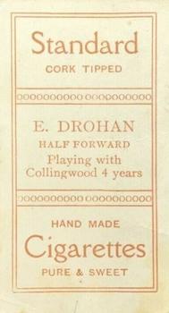1906-07 Sniders & Abrahams Australian Footballers - Victorian League Players Series C #NNO Edward Drohan Back